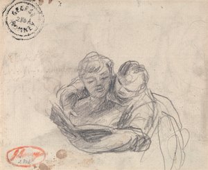 Para czytająca książkę autorstwa George Romney