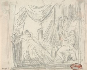Dawid grający na harfie przed królem Saulem autorstwa George Romney