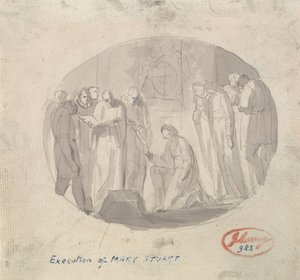 Egzekucja Marii Stuart autorstwa George Romney