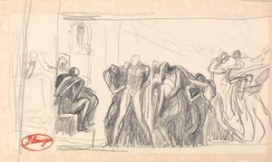 Kompozycja obrazu; Więzień przed sędzią autorstwa George Romney