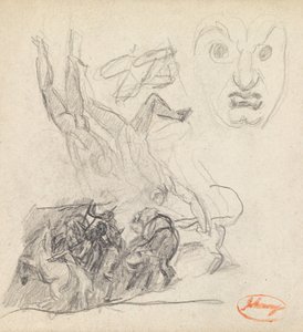 Rysunek Badanie kompozycji 21 z twarzą autorstwa George Romney