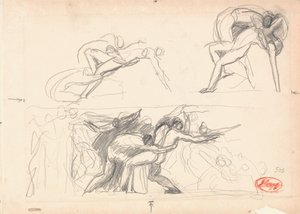 Studium kompozycji postaci; Piekło autorstwa George Romney