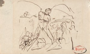 Kompozycja figuralna; prawdopodobnie Samson i Dalila autorstwa George Romney