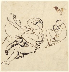Studium figur kobiet i dzieci w cierpieniu autorstwa George Romney