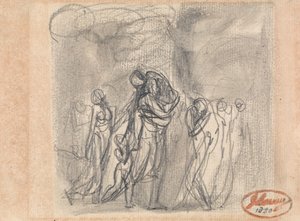 Uciekająca grupa postaci autorstwa George Romney