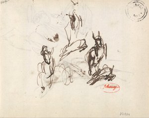Frolicking Goat: Trzy szkice autorstwa George Romney