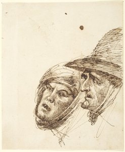 Głowy mężczyzny i kobiety autorstwa George Romney