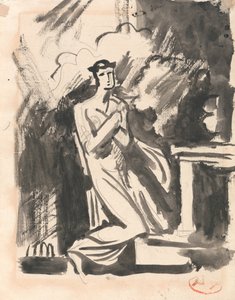 Iphigenia klęcząca nad ołtarzem autorstwa George Romney