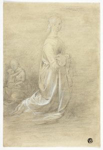 Klęcząca kobieta, siedząca matka i dziecko autorstwa George Romney