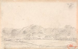 Krajobraz, prawdopodobnie Eartham autorstwa George Romney
