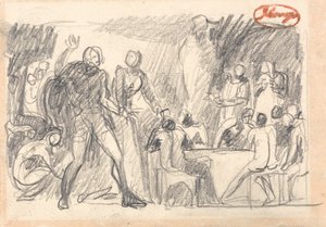 Makbet: Scena bankietu autorstwa George Romney