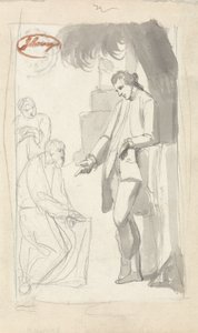 Major Pierson i Brahman (szary wash i grafit na papierze wykładanym) (zob. 153906) autorstwa George Romney