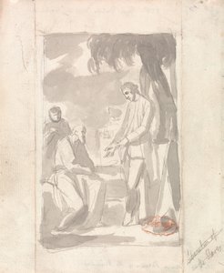 Major Pierson i Brahman (szary wash na papierze wykładanym) (zob. 153905) autorstwa George Romney
