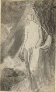 Studium portretowe przedstawiające stojącą kobietę autorstwa George Romney