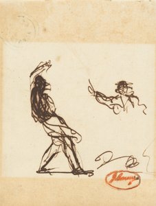 Być może „Zejście Odyna” lub „Bolingbroke i zjawa” autorstwa George Romney