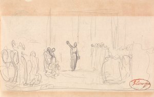 Prawdopodobnie tłum przed prorokinią autorstwa George Romney