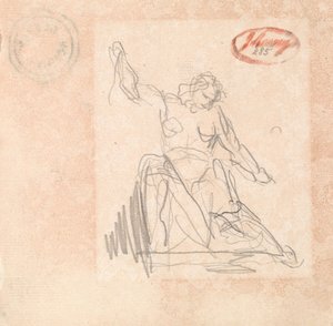 Siedząca postać z uniesioną ręką autorstwa George Romney