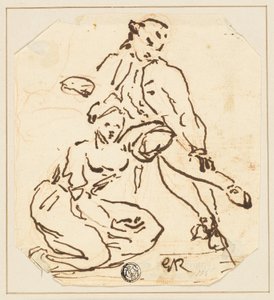 Siedzący mężczyzna i kobieta autorstwa George Romney