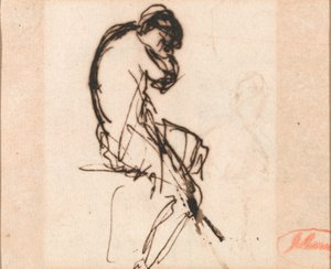 Siedząca kobieta, lekko udrapowana autorstwa George Romney