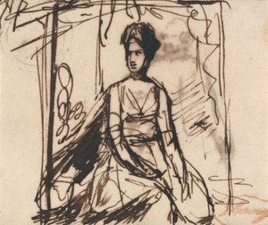 Siedząca kobieta, prawdopodobnie pani Harris autorstwa George Romney