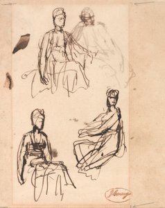 Siedząca kobieta: Trzy studia autorstwa George Romney