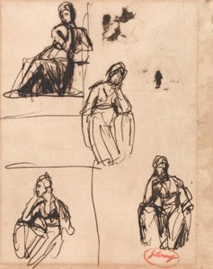 Kobieta siedząca i półklęcząca autorstwa George Romney