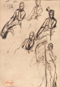Postacie siedzące i stojące autorstwa George Romney