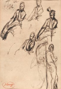 Postacie siedzące i stojące autorstwa George Romney