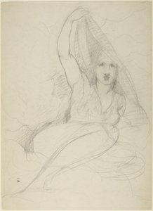 Siedząca kobieta odsłaniająca się autorstwa George Romney