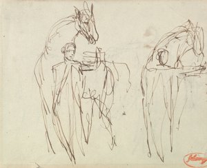 Szkice do opowiadania „Człowiek z koniem” autorstwa George Romney