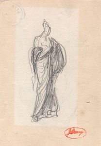 Stojąca kobieta w klasycznej szacie autorstwa George Romney