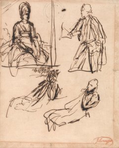Studia do portretów mężczyzny i kobiety autorstwa George Romney