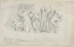 Studium do obrazu „Potop” autorstwa George Romney