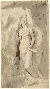 Studium do portretu Elizabeth Warren, wicehrabiny Bulkeley, w roli Hebe autorstwa George Romney