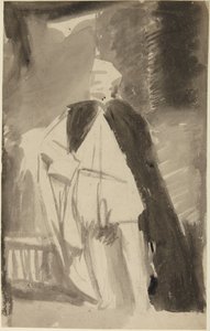 Szkic do portretu mężczyzny w długim płaszczu autorstwa George Romney