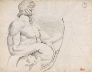 Badanie rzeźby bóstwa rzeki Tybru autorstwa George Romney