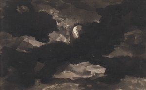 Studium zachmurzonego księżycowego nieba autorstwa George Romney