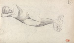 Studium leżącej nagości oraz siedzącej kobiety pocieszanej przez dziecko autorstwa George Romney