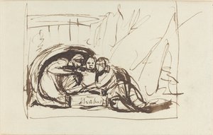 Niemowlę Szekspir wychowane przez komedię i tragedię autorstwa George Romney