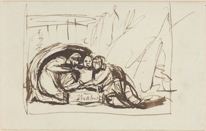 Mały Szekspir wychowany przez komedię i tragedię autorstwa George Romney