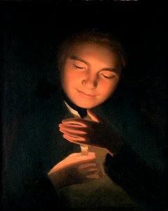 Brat artystów James, trzymający świecę, 1761 autorstwa George Romney