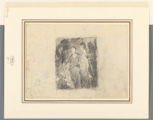 Dwie postacie kobiet wśród drzew autorstwa George Romney