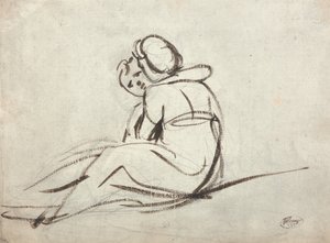 Dwoje obejmujących się dzieci autorstwa George Romney