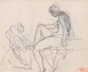 Dwie postacie: prawdopodobnie z „Łaźni Diany” autorstwa George Romney