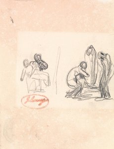 Dwa szkice dzieci podczas zabawy autorstwa George Romney