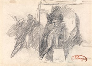 Dwa szkice postaci klęczącej na jednym kolanie autorstwa George Romney
