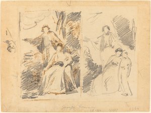 Dwa etiudy do portretu rodziny Warren autorstwa George Romney