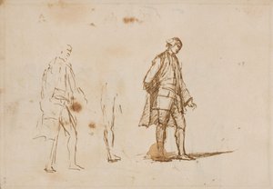 Dwa studia postaci męskiej autorstwa George Romney