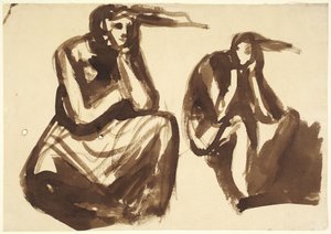 Dwa studia przedstawiające Medeę rozważającą zabicie swoich dzieci autorstwa George Romney