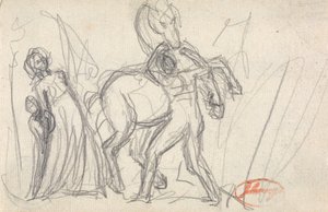 Nieznane postacie: kobieta, dziecko, mężczyzna i koń autorstwa George Romney